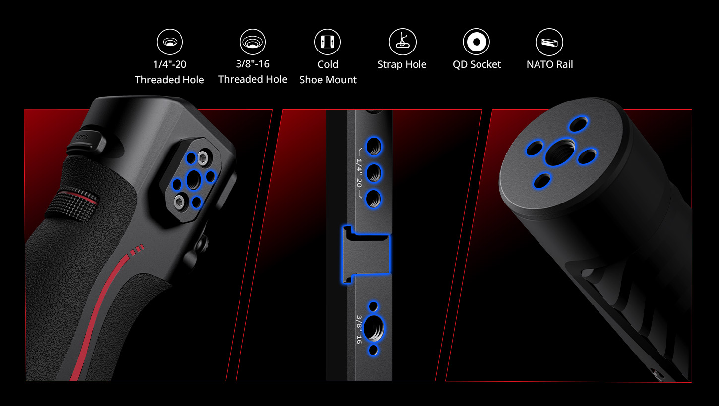 CATEGORY/Stabilizer Rigs/Stabilizer Handgrips Handle with Follow Focus for DJI RS Series-For Brands:DJI/For Models:RS 3 Pro、RS 2、RS 4、RS 4 Pro/SKU:4329/Package Weight (kg):0.37/