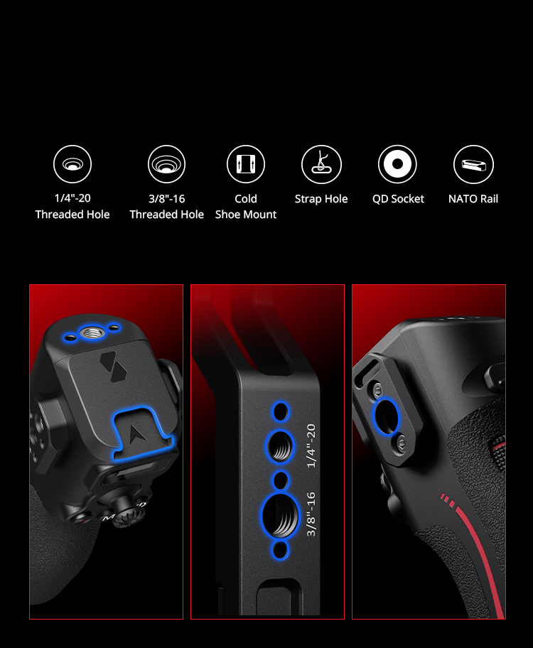 Focus Control Dual Grip | RS 2 3 Pro 4 Pro Gimbal Handle