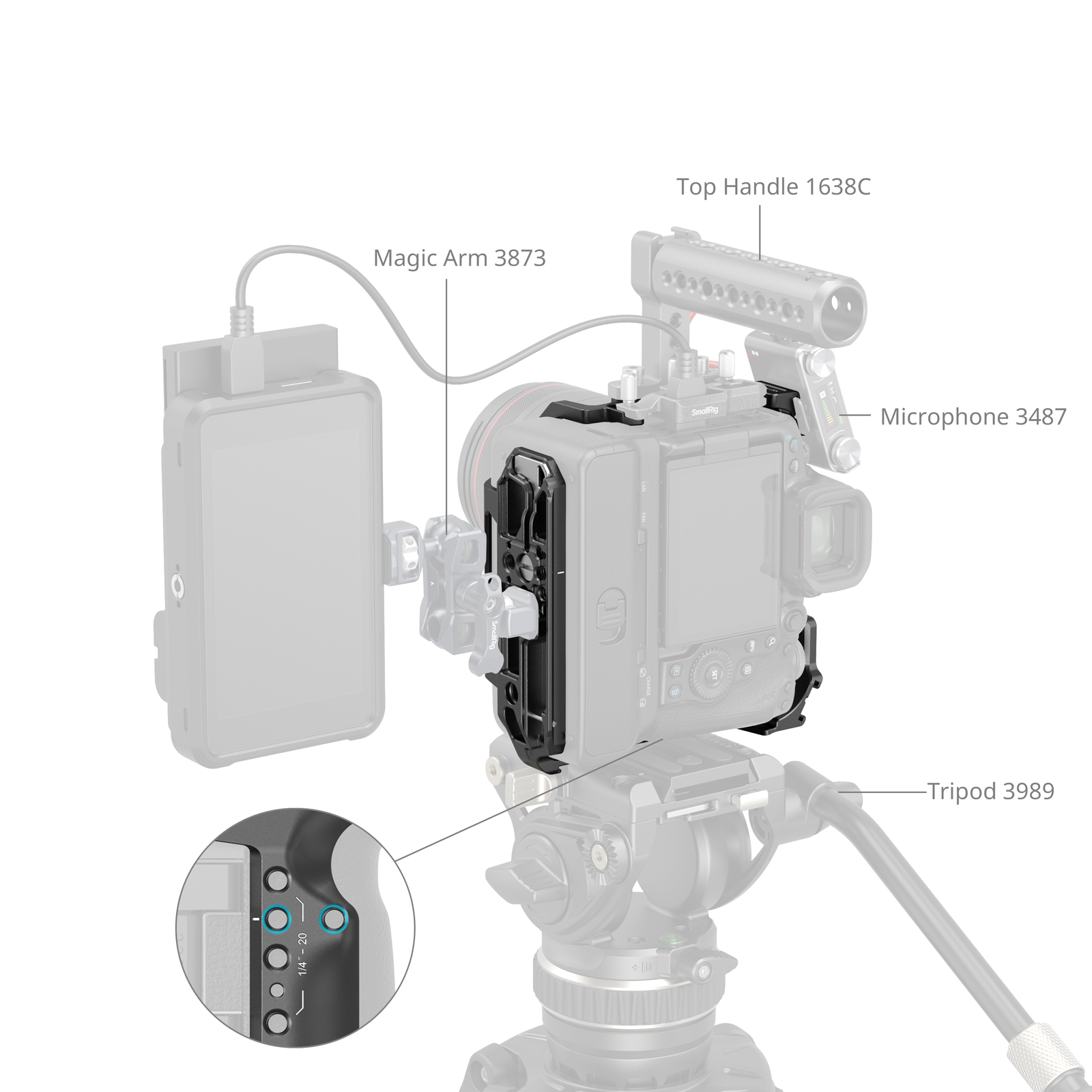 R5 Mark II Camera Cage with Cooling Fan | Arca-Swiss Rig